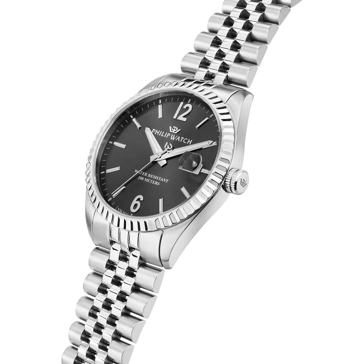 orologio da uomo philip watch con movimento al quarzo eta f06.115 e funzioni di solo tempo con data.