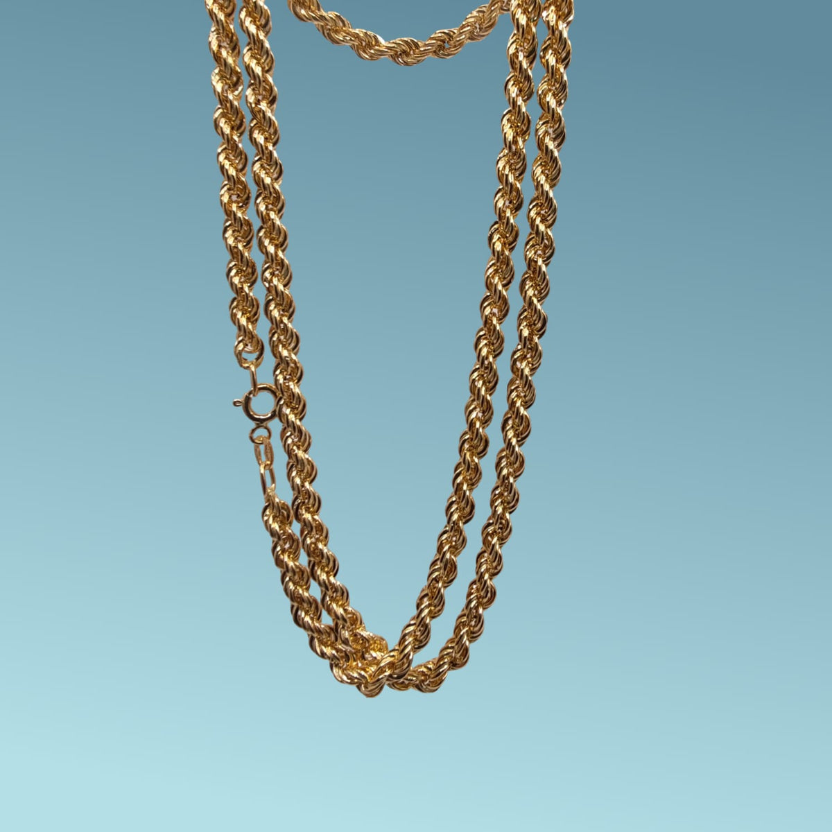 collana donna tipo corda lunga 60cm in oro giallo 18 carati