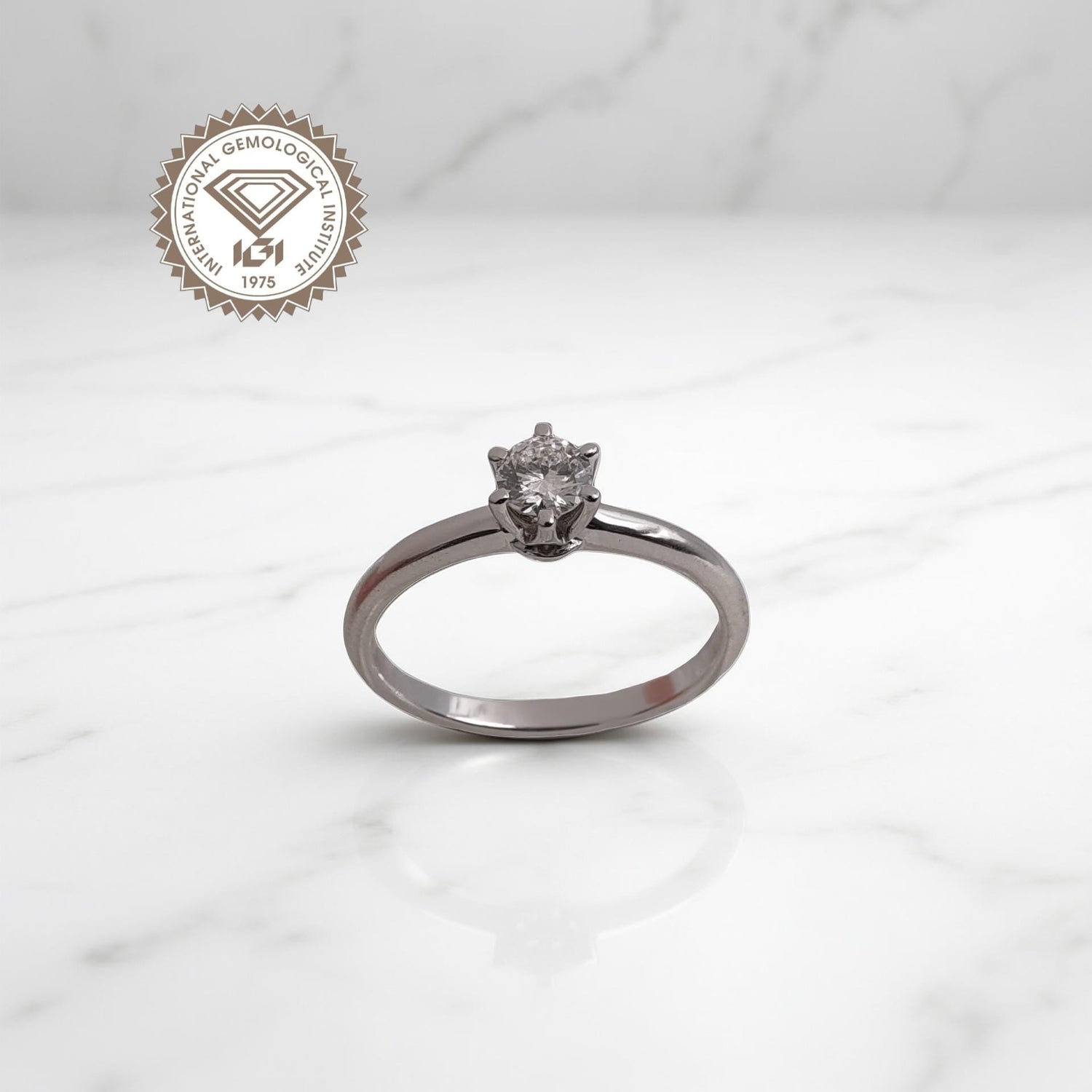 Anelli Solitari di fidanzamento Diamanti Naturali Oro 18Kt
