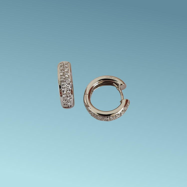 Orecchini Pavè di Diamanti Oro 18Kt