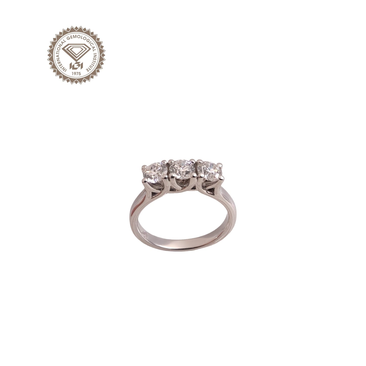 anello trilogy in oro bianco 18kt di meteore gioielli con diamanti naturali taglio brillante 1.20 ct d/si1 vg ex ex igi n. 733524416-733524562-696561594
