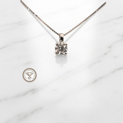 Punto luce in oro bianco 18kt di Meteore Gioielli con diamante naturale taglio brillante da 0.50 ct F/VS1 con certificato internazionale IGI N. 750545435