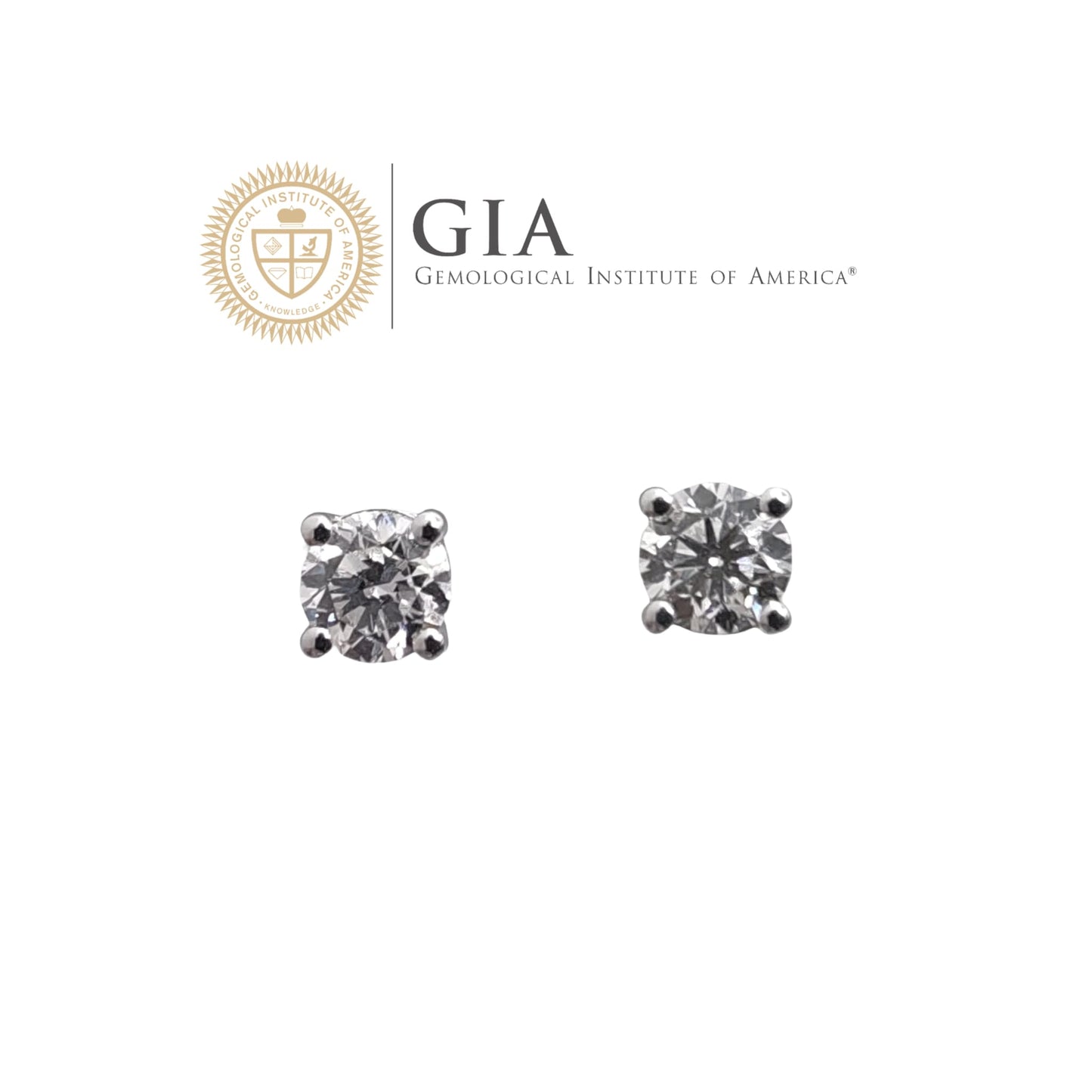orecchini punto luce in oro bianco 18kt di meteore gioielli presentano due diamanti naturali taglio brillante per un totale di 1.00 ct f/vs1 vg ex vg none