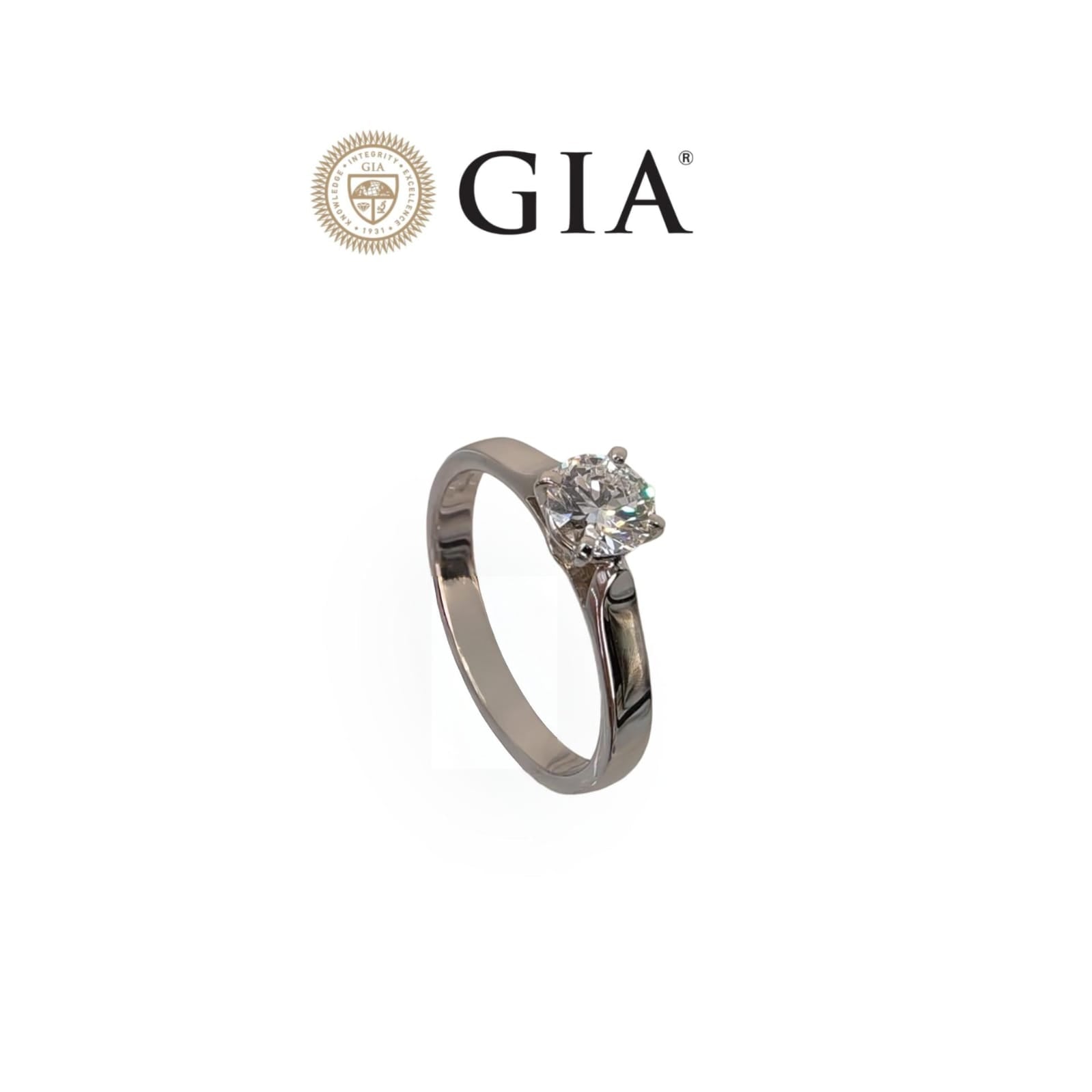 Anello Solitario con Diamante Cerificato GIA 0.70 D Color VS1