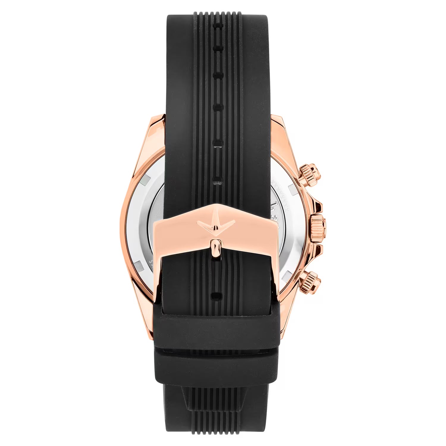 vista Cinturino in cauccio e fiabia in acciaio rosa Orologio uomo Lucien Rochat Leman R0471617004 cronografo quarzo acciaio rosa 41 mm 10 ATM