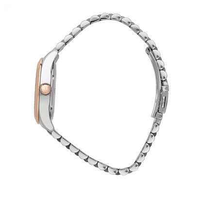 Orologio Tempo e data da Donna Lucien Rochat R0453114511, Cassa Rose-gold in Acciaio. Collezione Madame Quadrante rosa con Diamanti Dettagli oro rosa