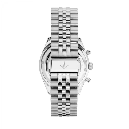 Orologio Cronografo da Uomo Lucien Rochat R0473617008, Cassa Silver in Acciaio. Collezione Léman Quadrante blu Dettagli oro rosa