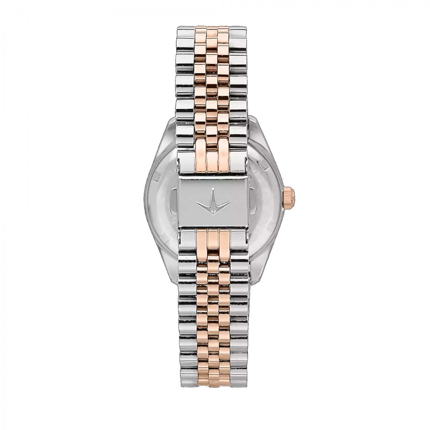 orologio tempo e data da donna lucien rochat r0453114511, cassa rose-gold in acciaio. collezione madame quadrante rosa con diamanti dettagli oro rosa