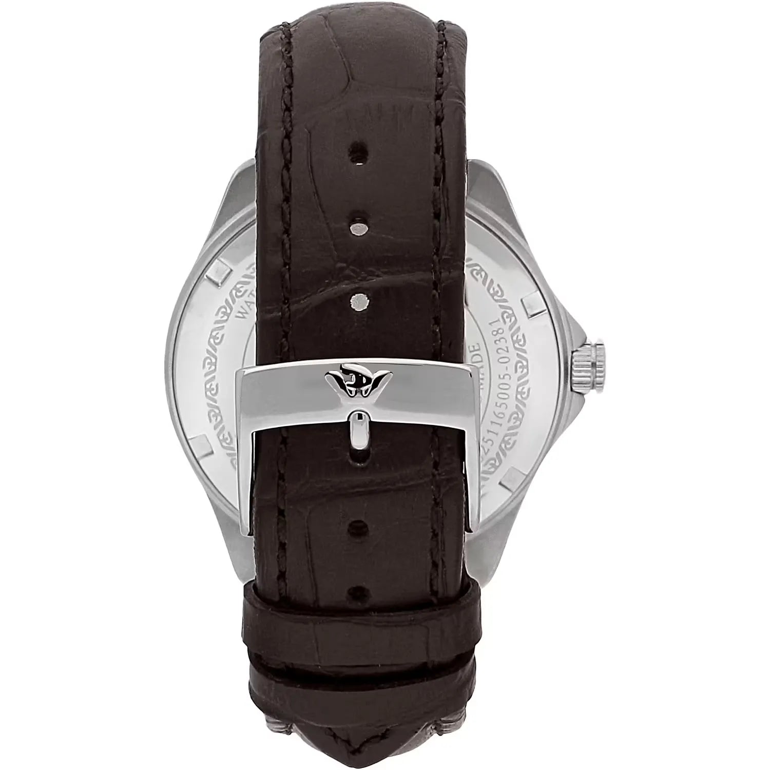 Orologio da uomo con movimento al quarzo e funzioni di solo tempo con data. Cassa in acciaio inox dal diametro di 41 mm. 