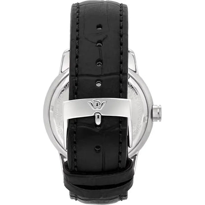 Orologio da uomo con movimento al quarzo ETA F06.115 con funzioni di solo tempo con data. Cassa in acciaio inox dal diametro di 40 mm. Fondello e corona a vite.
