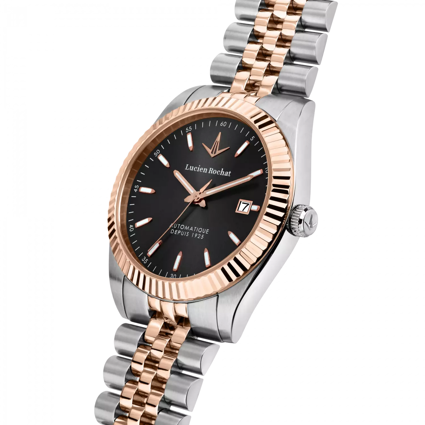orologio automatico da uomo lucien rochat r0423124001, cassa silver in acciaio, vetro zaffiro, collezione bienne&nbsp;