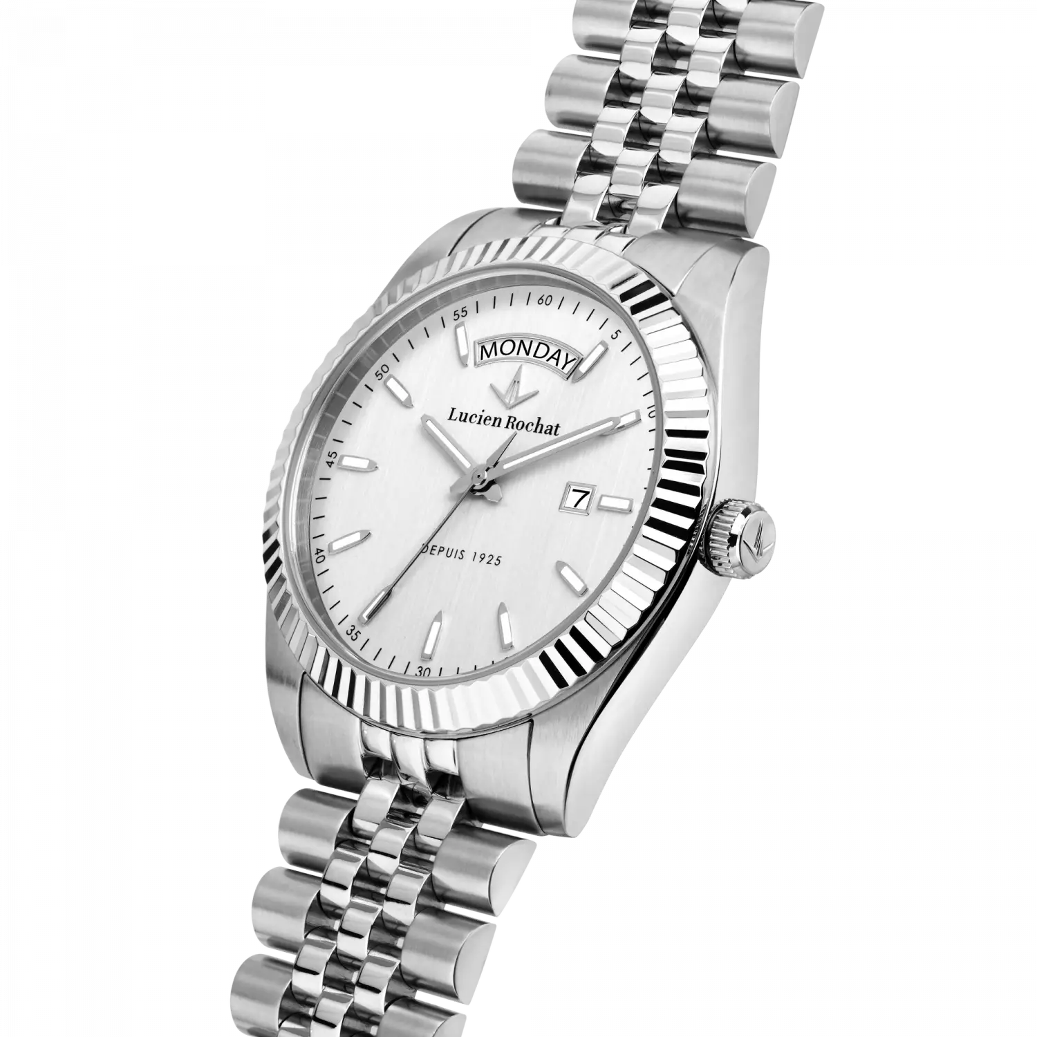Orologio Tempo e data da Uomo Lucien Rochat R0453124004, Cassa Silver in Acciaio. Collezione Bienne
