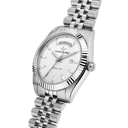 Orologio Tempo e data da Uomo Lucien Rochat R0453124004, Cassa Silver in Acciaio. Collezione Bienne