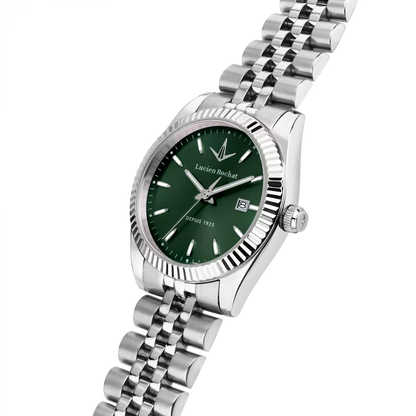 Orologio Tempo e data da Donna Lucien Rochat R0453124505, Cassa in Acciaio. Collezione Bienne Lady Quadrante verde