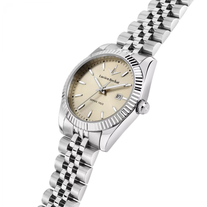 Orologio Tempo e data da Donna Lucien Rochat R0453124515, Cassa Silver in Acciaio. Collezione Bienne Lady 2025/2026 Quadrante oro