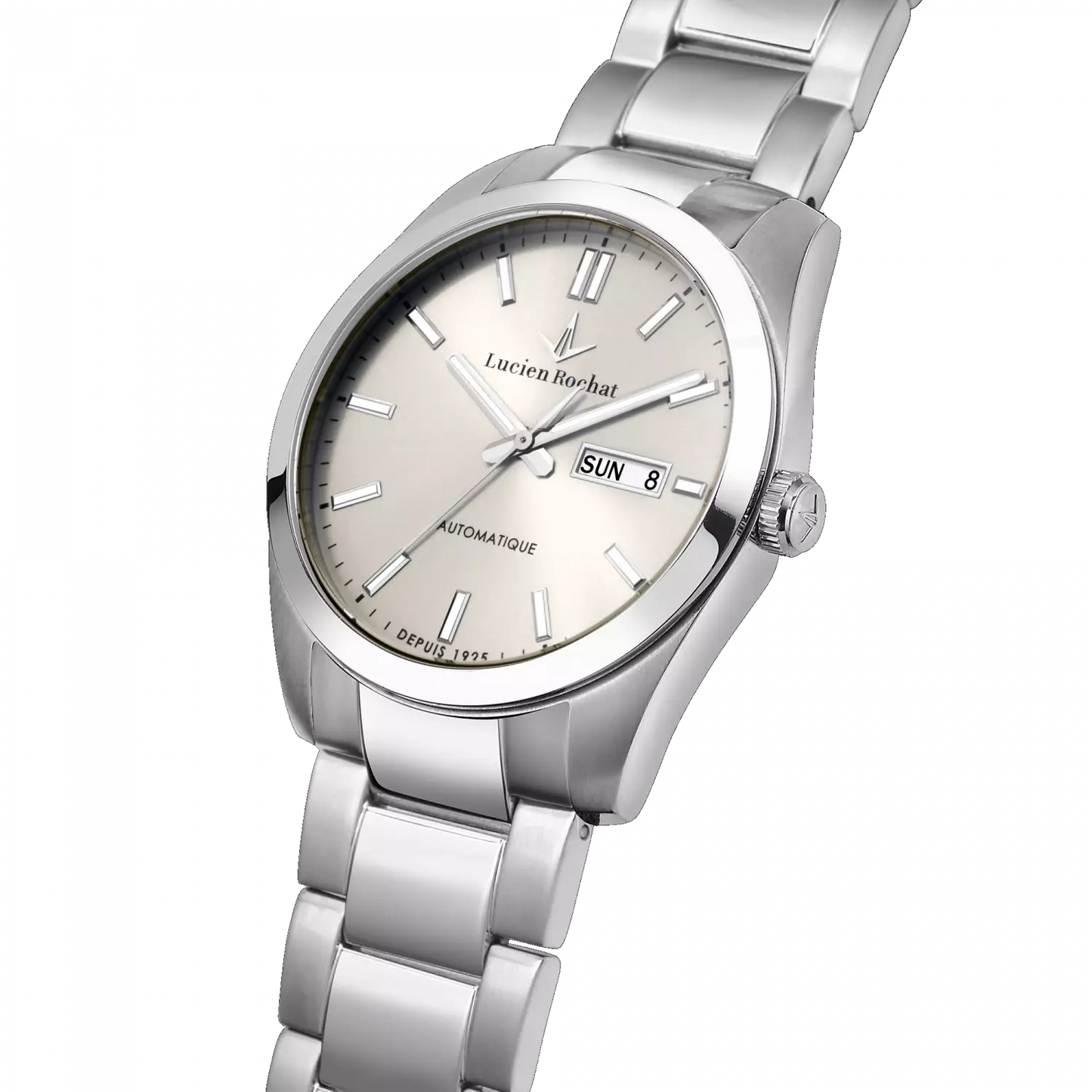 orologio automatico da uomo lucien rochat r0423114003, cassa in acciaio. collezione léman quadrante argento