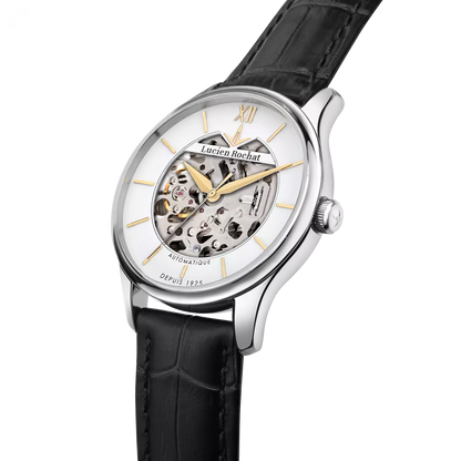 Orologio Automatico da Uomo Lucien Rochat R0421115005, Cassa Silver in Acciaio Pelle, Vetro Zaffiro, Collezione Montreux