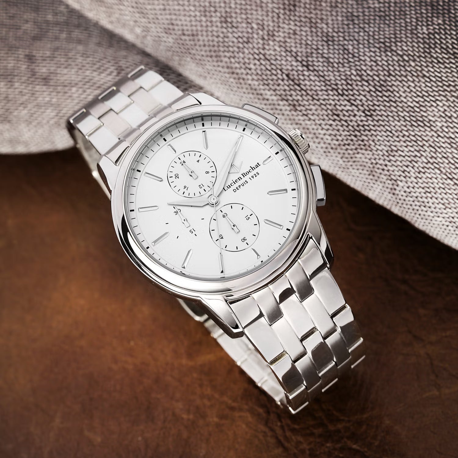 Orologio Cronografo da Uomo Lucien Rochat R0473616001, Cassa Silver in Acciaio, Vetro zaffiro, Collezione Iconic