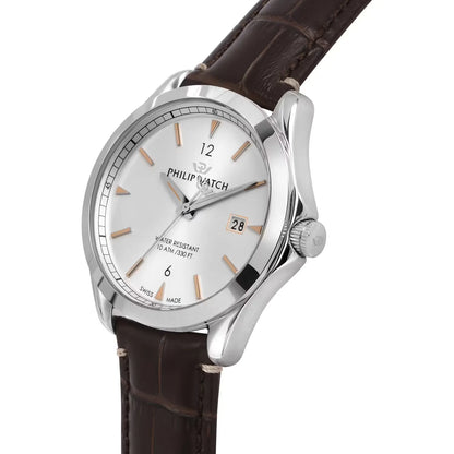 Orologio da uomo con movimento al quarzo e funzioni di solo tempo con data. Cassa in acciaio inox dal diametro di 41 mm. 