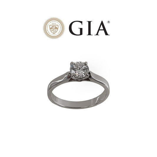 Anello Solitario con Diamante Cerificato GIA 0.70 D Color VS1