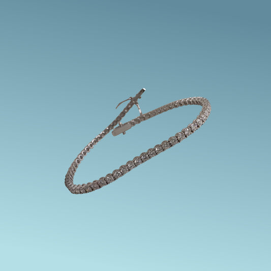 Bracciale Tennis di Meteore Gioielli in oro bianco 18kt di cm 18 con diamanti naturali taglio brillante per un totale di 3.51 ct G/VS