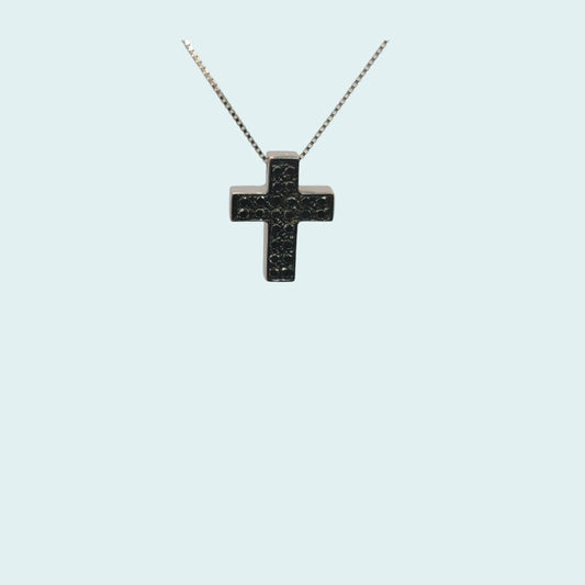 collana in oro bianco 18 carati con diamanti neri di Meteore gioielli