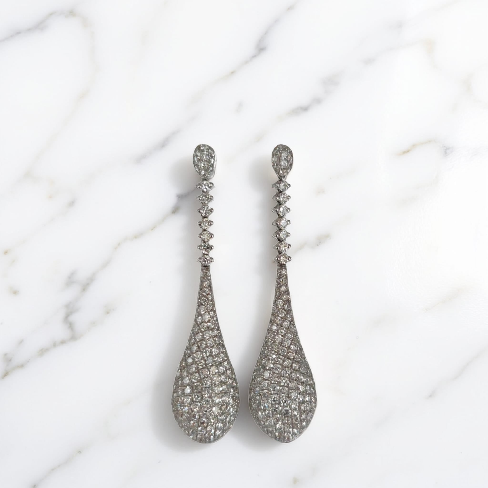 Orecchini Pendenti Donna In Oro Con Cristalli, Eleganti, Per Occasioni Speciali E Quotidiane, Regalo