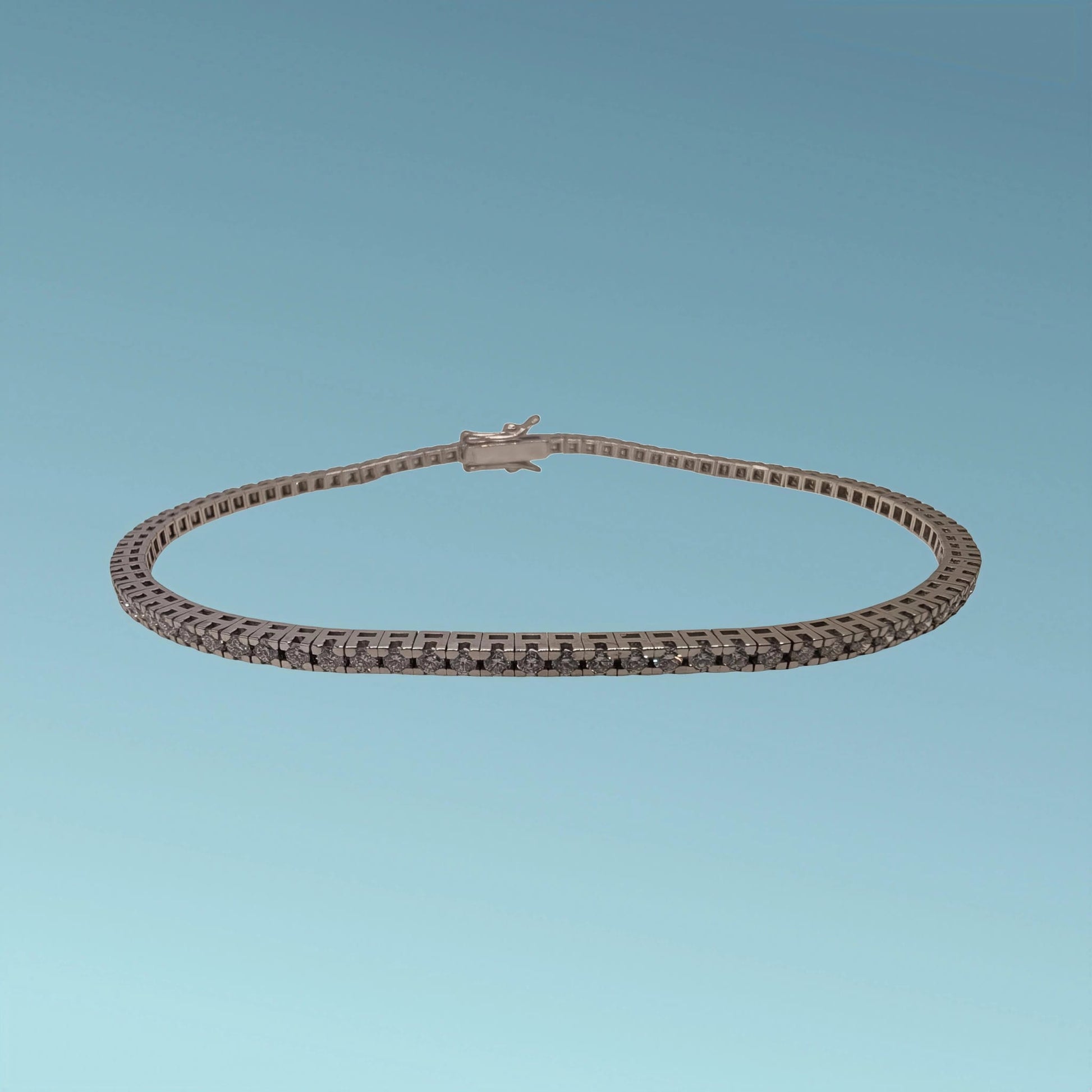 Bracciale tennis di meteore Gioielli in oro 18kt con diamanti naturali di ct 1.47 incassati su un castone “tornito” 