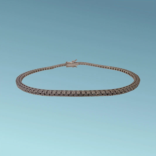 Bracciale tennis di meteore Gioielli in oro 18kt con diamanti naturali di ct 1.47 incassati su un castone “tornito” 