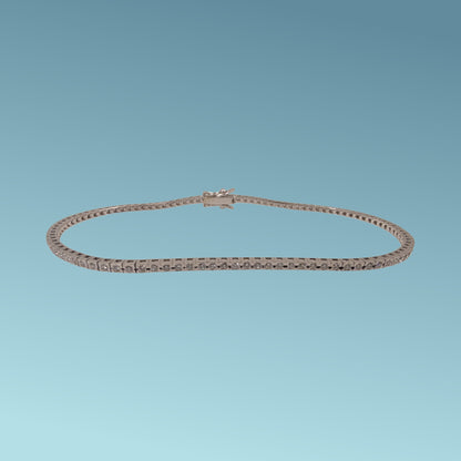 Bracciale tennis in oro 18 Kt di Meteore Gioielli con diamanti naturali  ct 0.51 G/VS incassati su un castone stile “inglese”. Disponibile in diverse carature