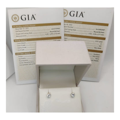 Orecchini Punto Luce Diamanti certificati GIA