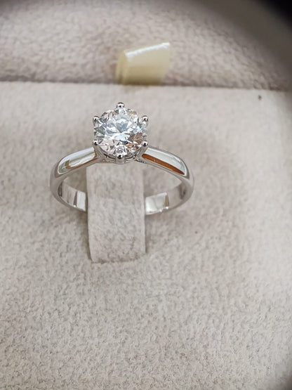 Anello Solitario con Diamante da 1 carato D Color VS1 certificato GIA