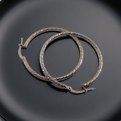 Orecchini a cerchio in Oro Bianco 18 Kt