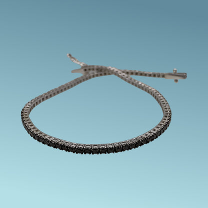 Bracciale Tennis Uomo in Oro con Diamanti Neri