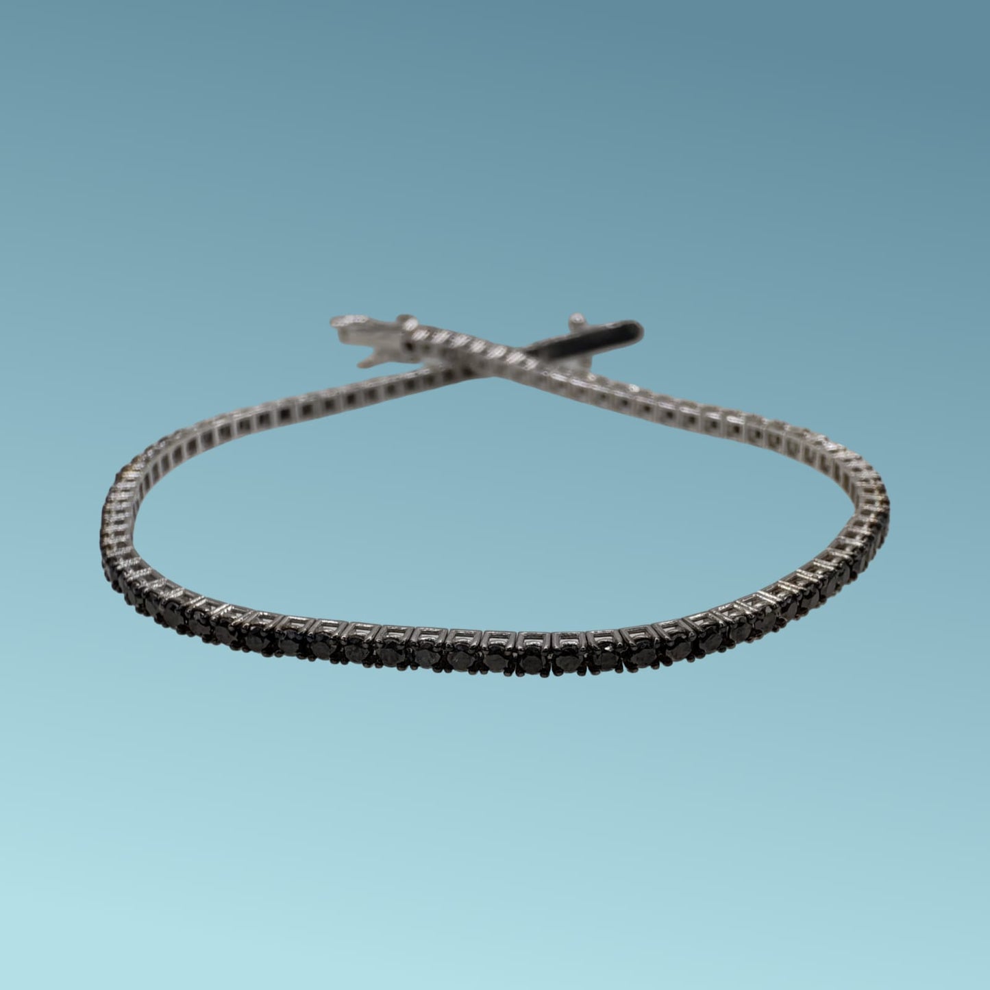 bracciale tennis uomo in oro con diamanti neri