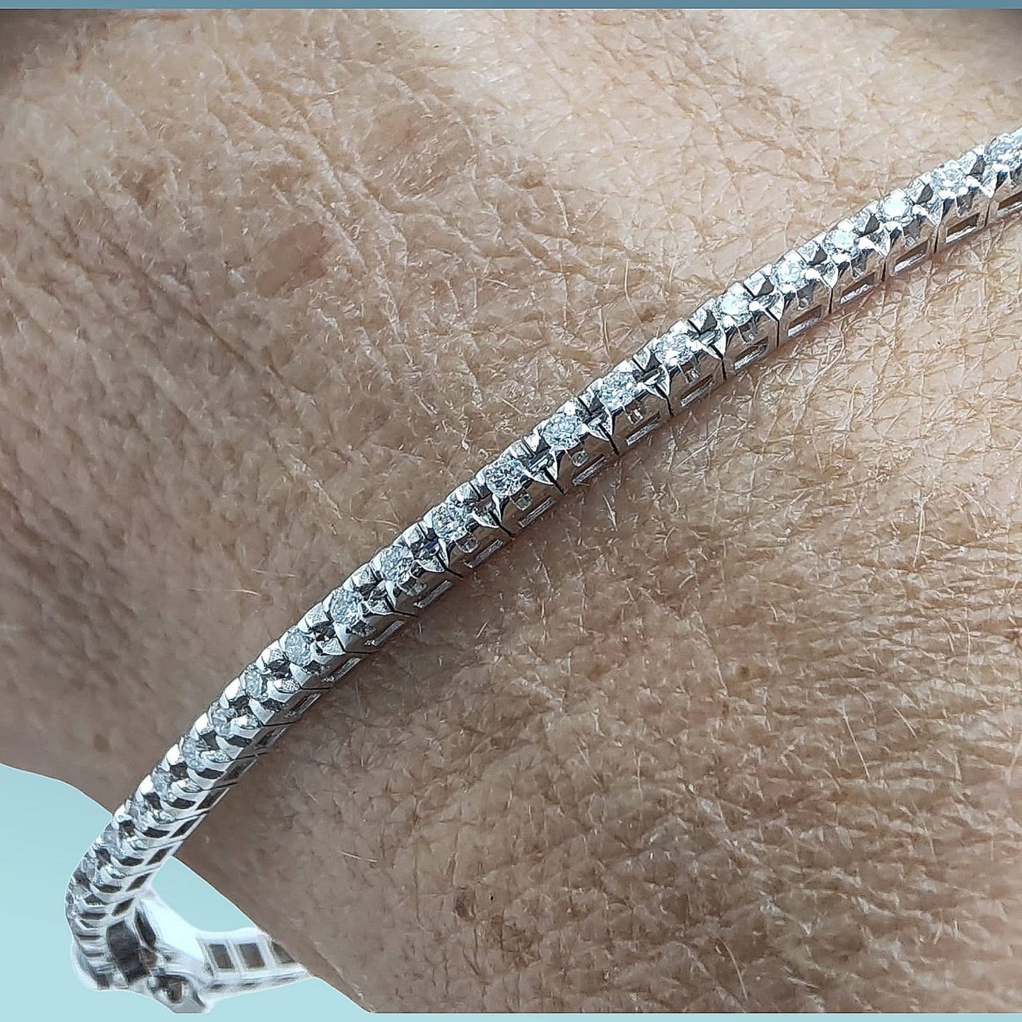 bracciale tennis oro 18k con diamanti naturali modello piramide