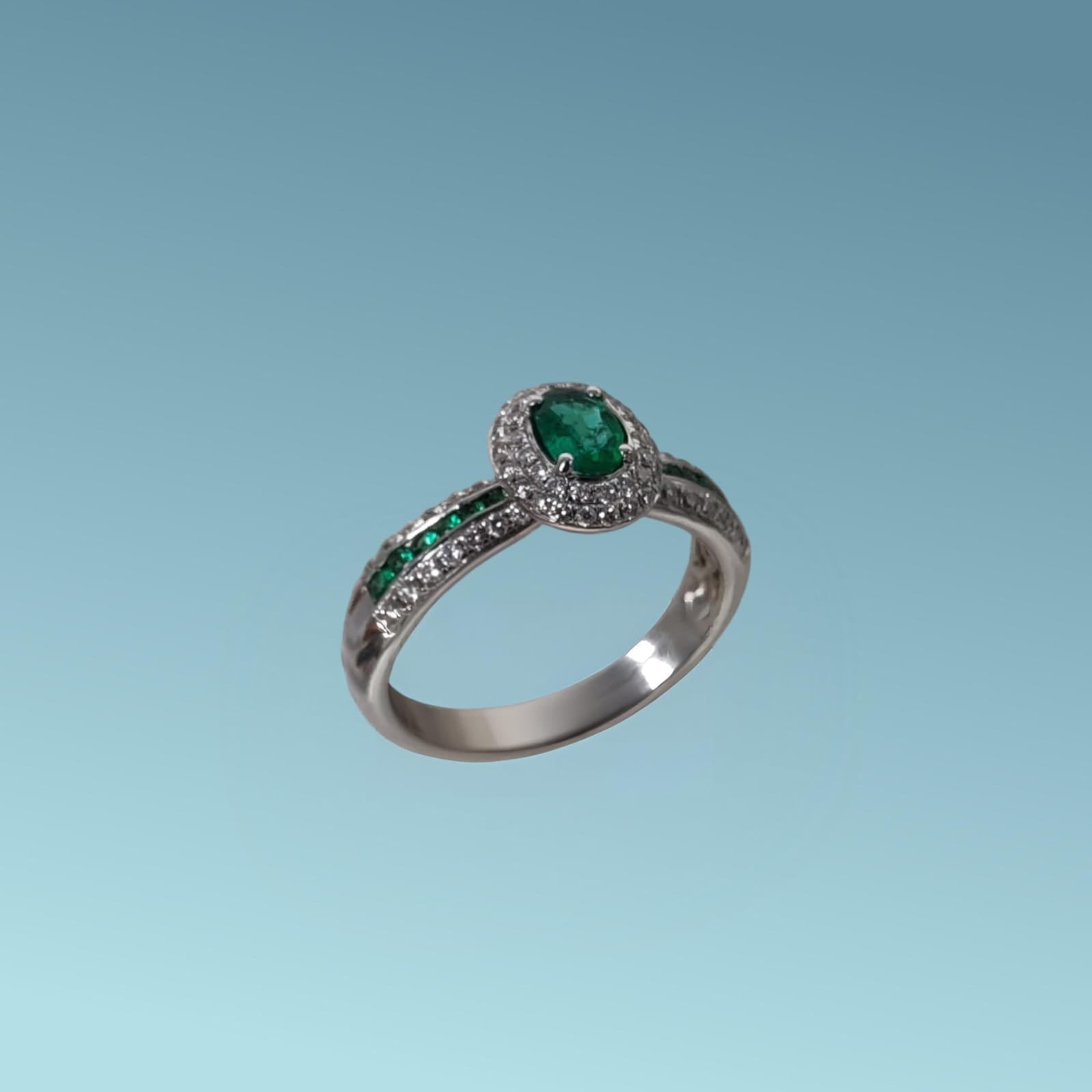 anello di meteore gioielli con smeraldi naturali e  diamanti