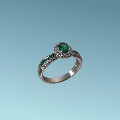 anello di meteore gioielli con smeraldi naturali e  diamanti