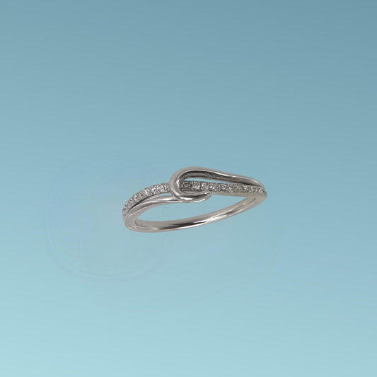 Anello fantasia in oro bianco 18kt di Meteore Gioielli con diamanti naturali ct 0.14