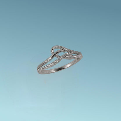 Anello fantasia in oro bianco 18kt di Meteore Gioielli con diamanti naturali  ct 0.17 