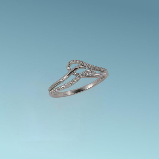 Anello fantasia in oro bianco 18kt di Meteore Gioielli con diamanti naturali  ct 0.17 