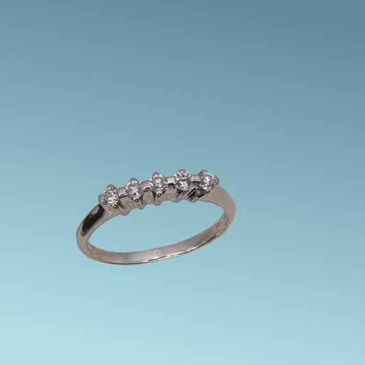 anello veretta in oro 18 carati di meteore gioielli con diamanti 0.25 carati G/VS