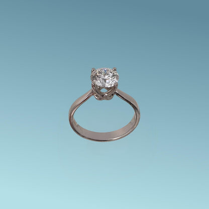 Anello Solitario in oro bianco 18kt di Meteore Gioielli con Diamante di laboratorio ct 1.50 D/VS1 corredato dall'importante certificato internazionale IGI