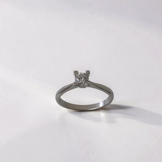 Anello solitario oro bianco 18kt Meteore Gioielli con diamante di laboratorio 0,30 ct colore D purezza VVS1