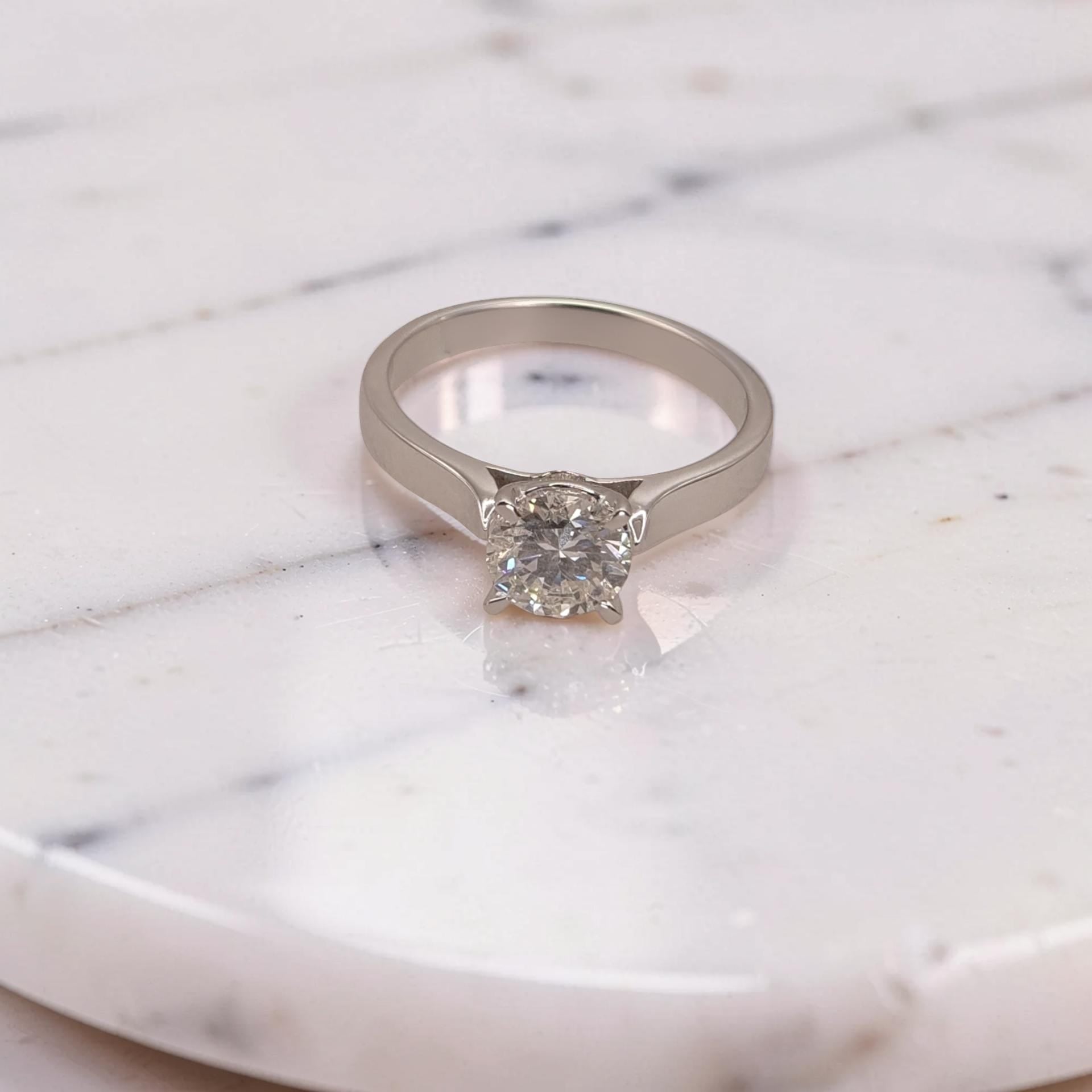 Anello solitario oro 18kt Meteore gioielli con diamante da 1 carato F color certificato di autenticità IGI