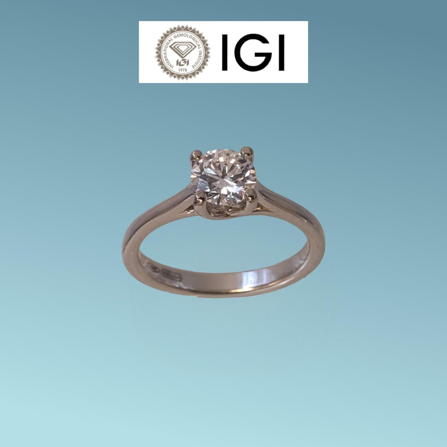 anello solitario in oro bianco 18kt di meteore gioielli con diamante di laboratorio ct 0.70 d/if corredato dall'importante certificato internazionale igi 