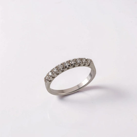 anello modello veretta ideale per regalo di fidanzamento in oro 18Kt e diamanti 0.21 carati di Mirco Visconti