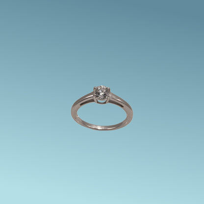 Anello Solitario in oro bianco 18kt di Meteore Gioielli con diamante naturale taglio brillante 0.50ct. 