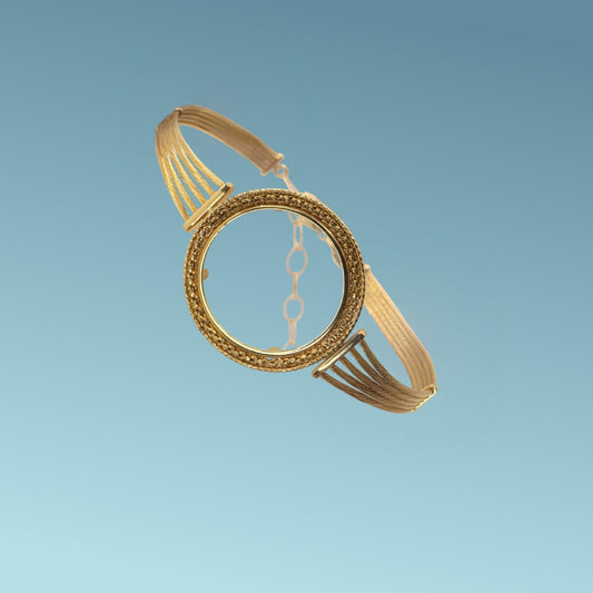 bracciale portasterlina in oro giallo 18 carati 