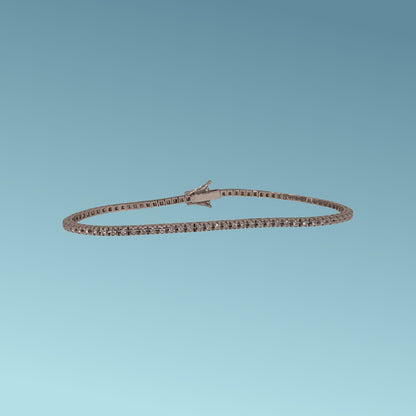 Bracciale tennis in oro 18kt di Meteore Gioielli con diamanti taglio brillante di 0,50 carati  incassati su una montatura con castoni a piramide che ne esaltano la luminosità